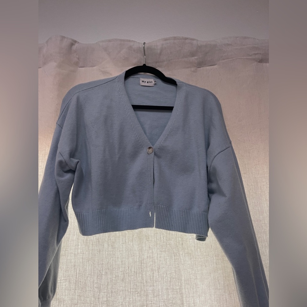 Blue cropped sweater